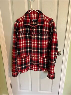 Club Room Red and Black Plaid Men's Field Jacket